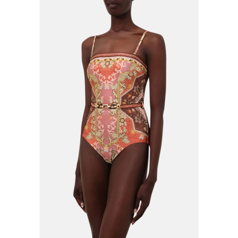 Wylie Belted Bandeau 1PC Rust Multi