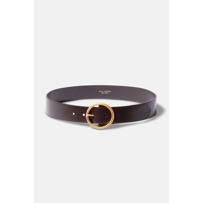 Avery Belt Dark Brown W/ Antique Brass Buckle