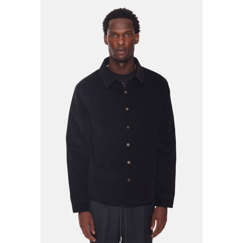 Best Sherpa Overshirt Black/Pure White