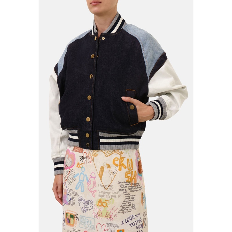 Crush Denim Bomber Jacket Night Sky