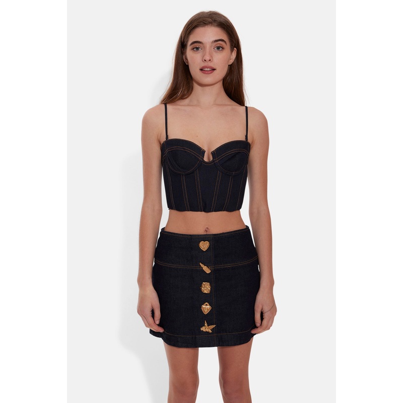 Crush Denim Mini Skirt Night Sky