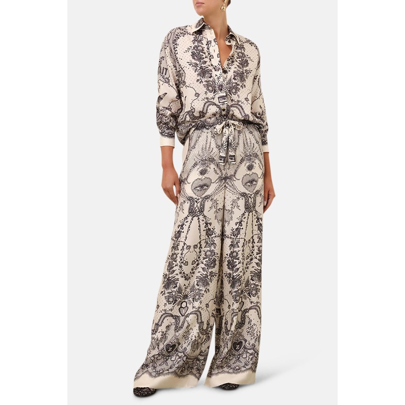 Crush Draw Waist Pant Ivory Locket