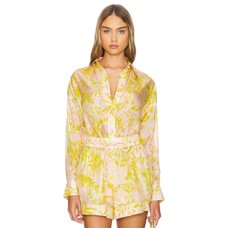 Golden Relaxed Shirt Pink/Gold Floral