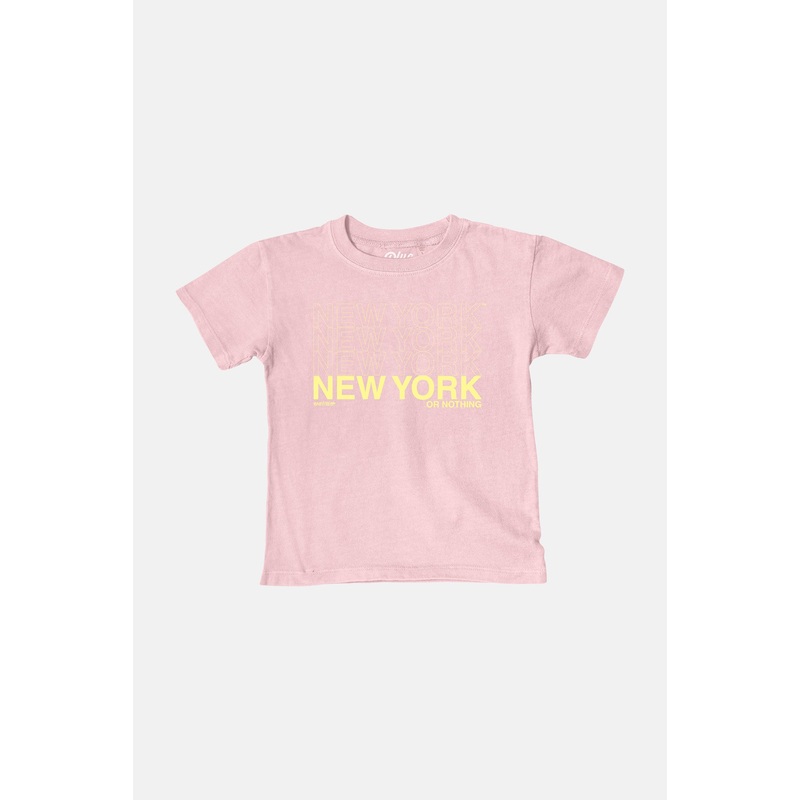 Kids New York Or Nothing Tee Blush/Yellow