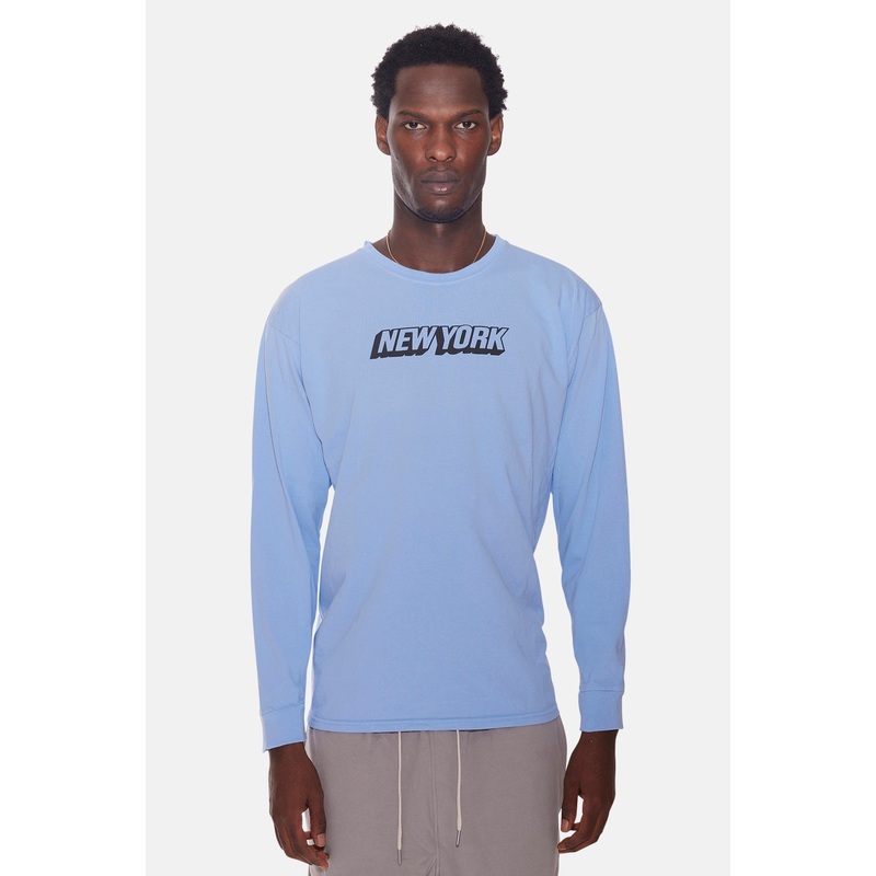 New York Long Sleeve Cornflower Blue/Black