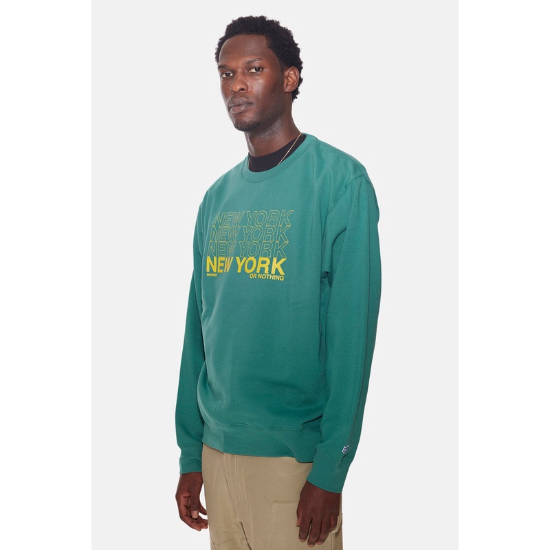 New York or Nothing Crewneck Seagreen/Yellow