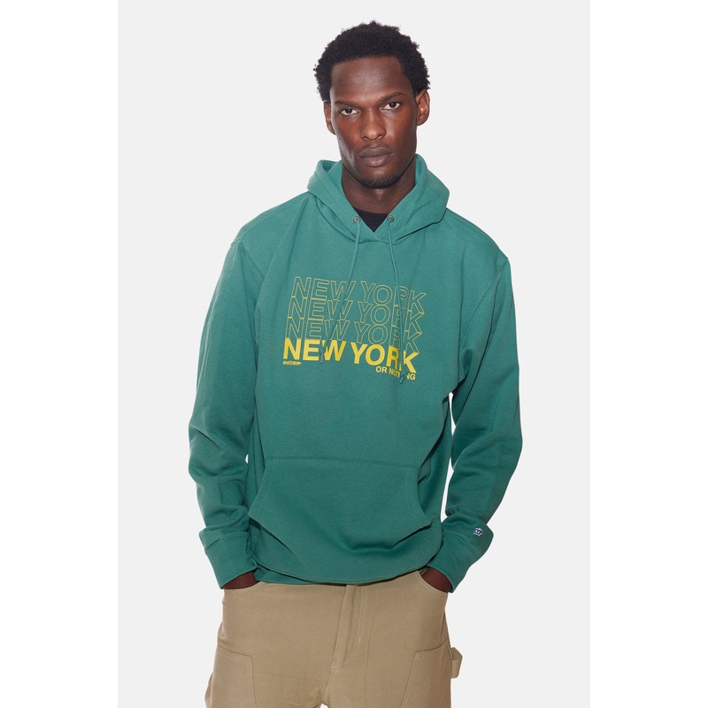 New York or Nothing Hoodie Seagreen/Yellow