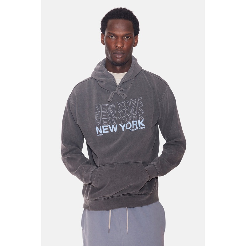 NEW YORK or NOTHING Hoodie Vintage Black/Sky