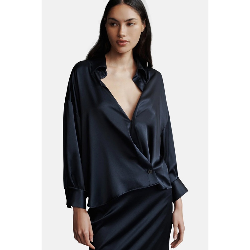 Run, Don’t Walk Silk Shirt Midnight