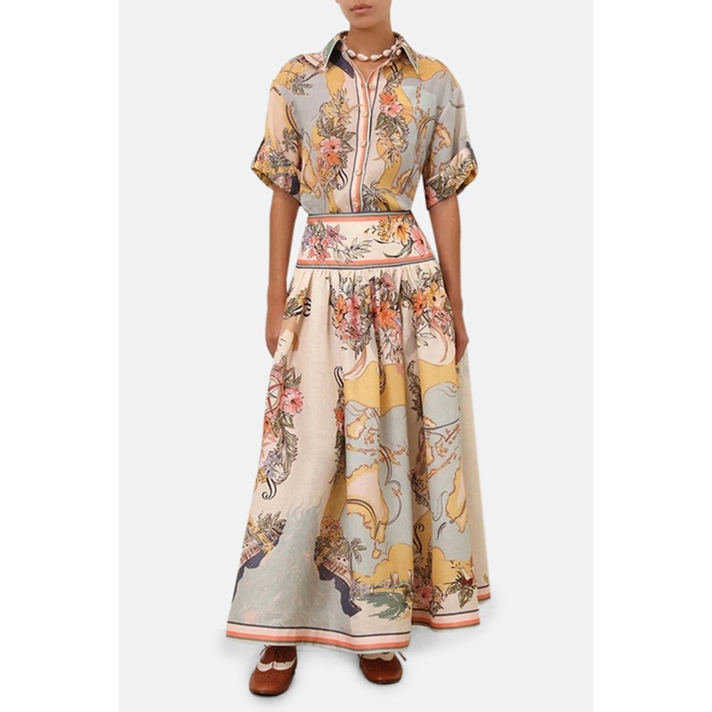 Tallow Relaxed Shirt Nautical Map
