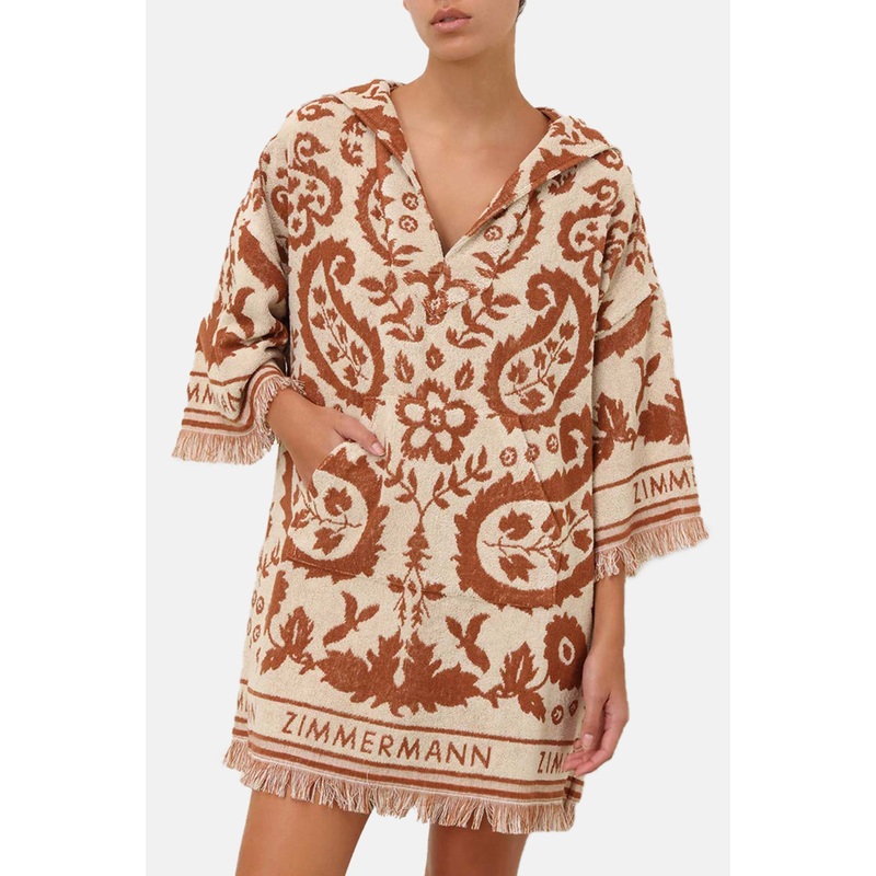 Wylie Hooded Toweing Dress Cream Tan