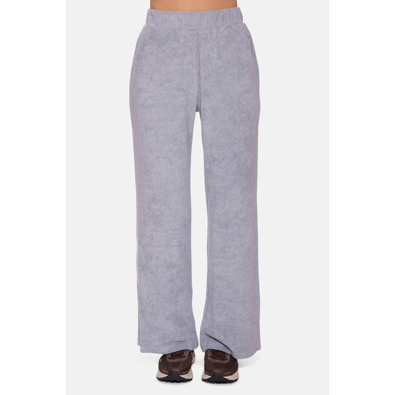 Goldie Wide Leg Terry Pant Grey