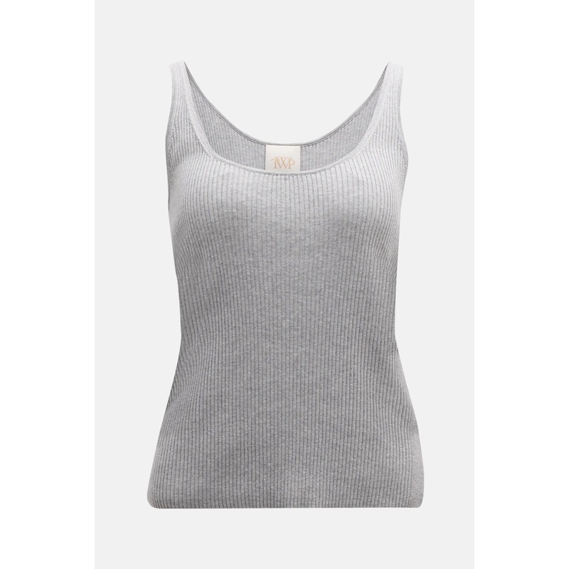Knit Tank In Cotton Silk Medium Heather Grey