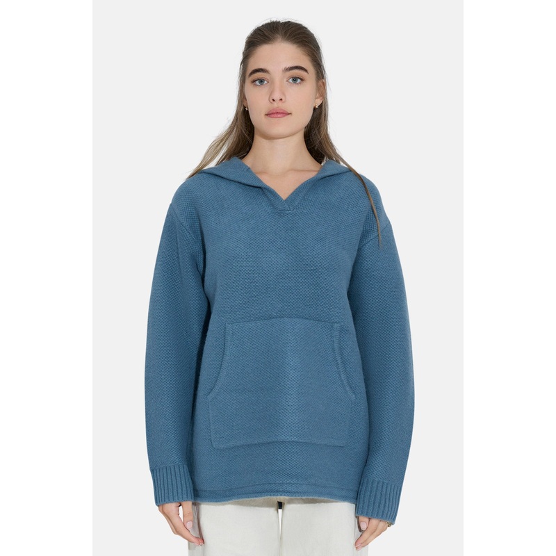 Bridges Honeycomb Pullover Hoodie Steel Blue