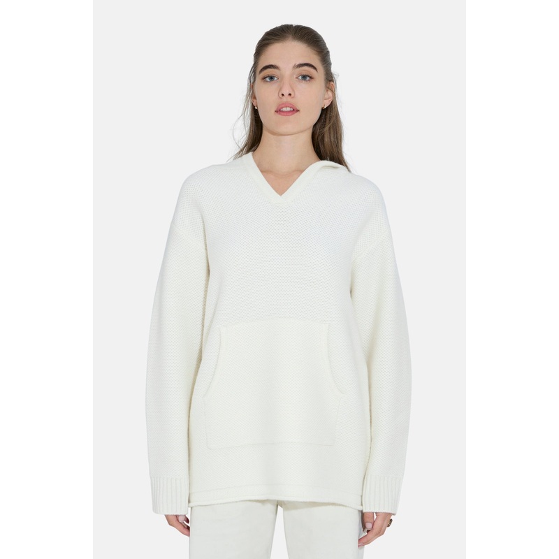 Bridges Honeycomb Pullover Hoodie White