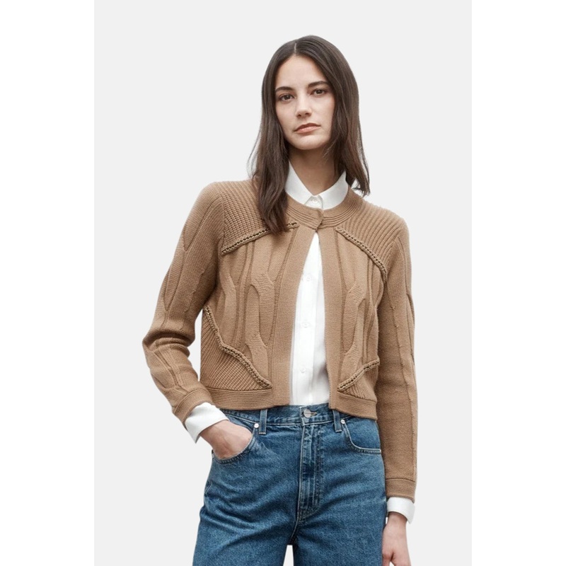 Chain Sweater Jacket in Camel|XS|S|M