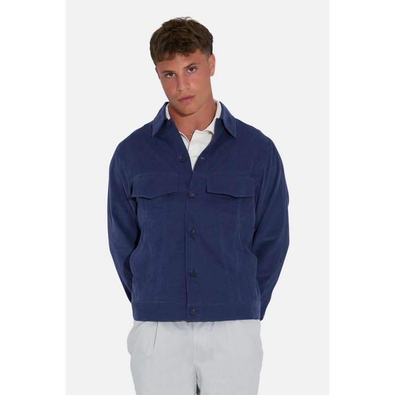 Dante Micro Cord Trucker Jacket Blue
