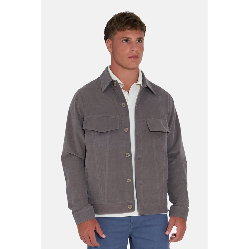 Dante Micro Cord Trucker Jacket Taupe