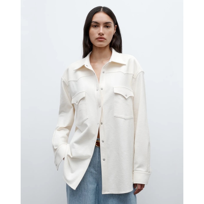 Dutton Shirt in French Terry Ivory