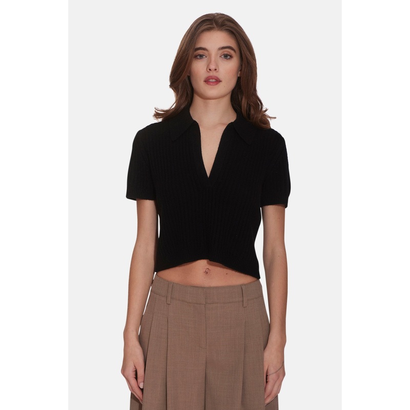 Farrah Short Sleeve Polo Black