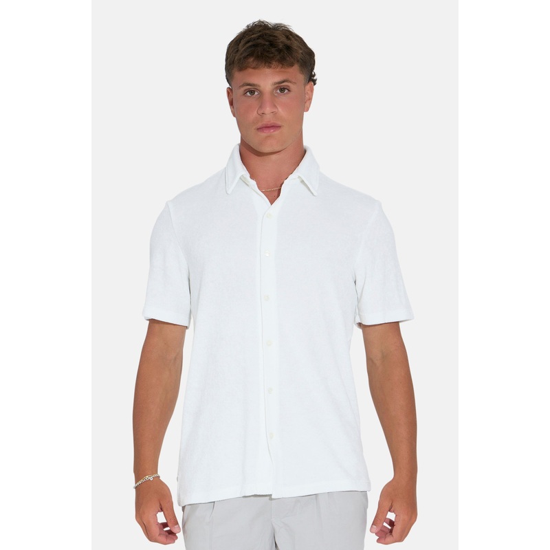 Men’s Terry Buttondown Off White