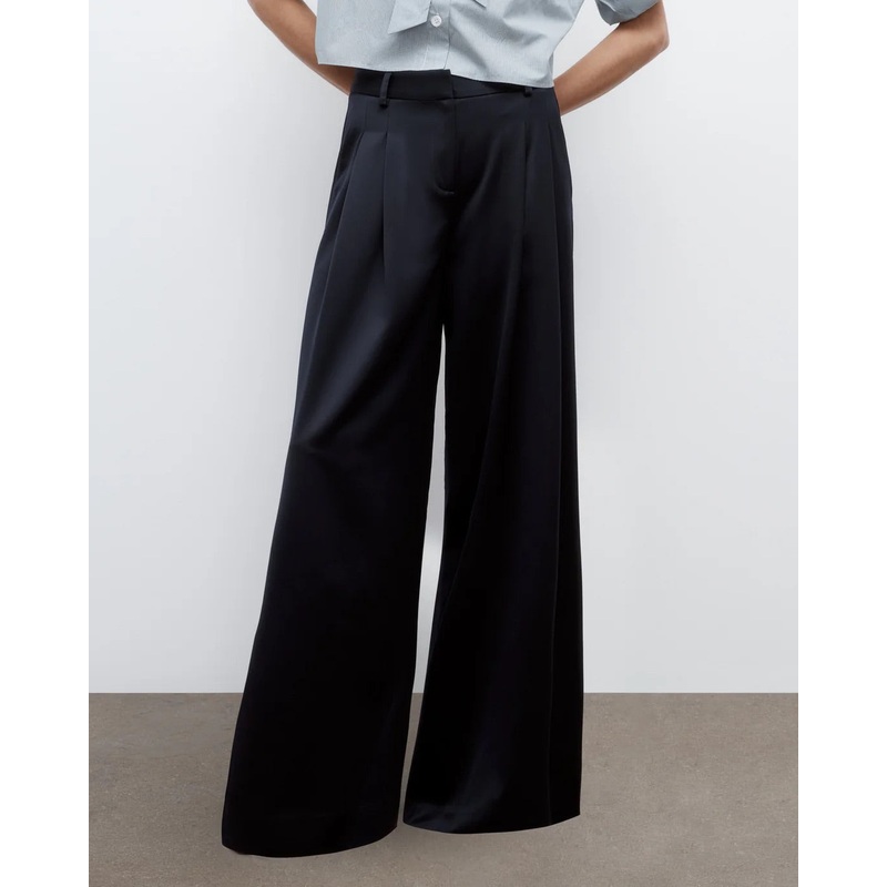 Next Didi Pant in Satin Faced Wool Suiting Midnight