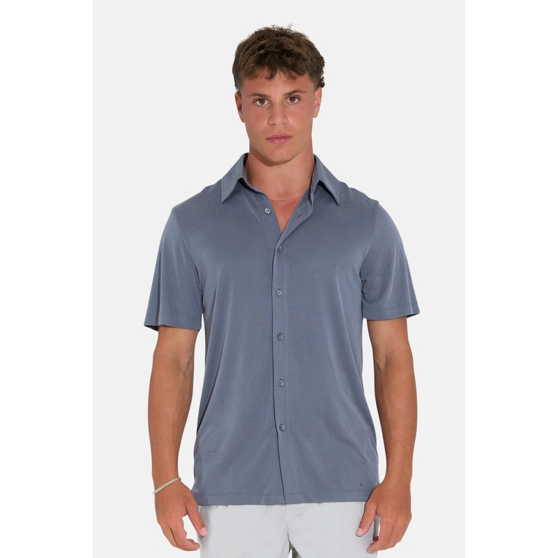 Short Sleeve Micro Pique Shirt Charcoal