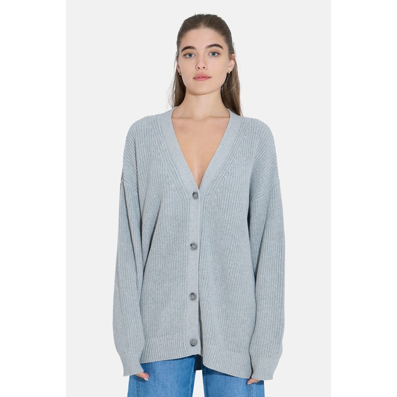 Cocoon Cotton Cardigan Grey Heather