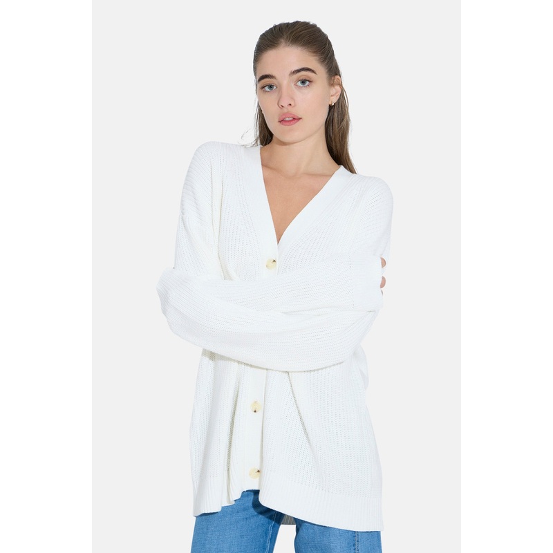 Cocoon Cotton Cardigan Ivory|XS/S|M/L