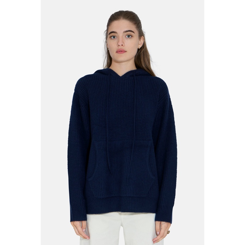 Montecito Waffle Pullover Hoodie Navy