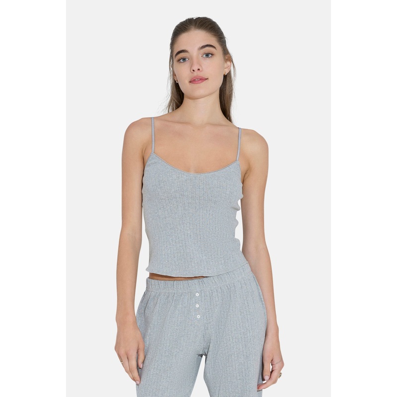 Pointelle Cami Heather Grey|XS|S|M