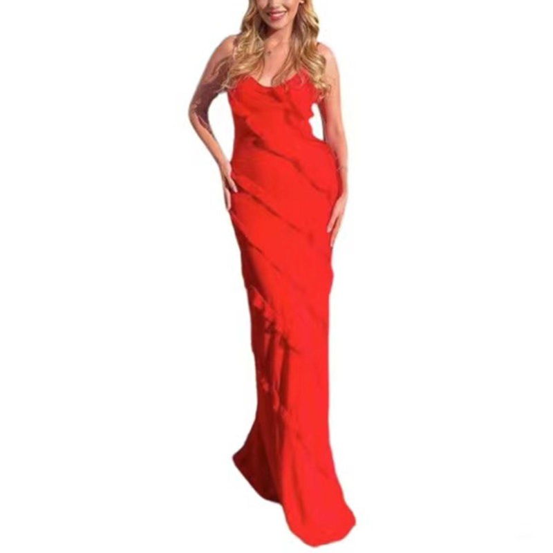 V-Neck Side Split Dress Open Back Sexy Spaghetti Straps Short Tassels Hem Camisole Dresses for Women Girl Daily  Red XL | Fruugo SG