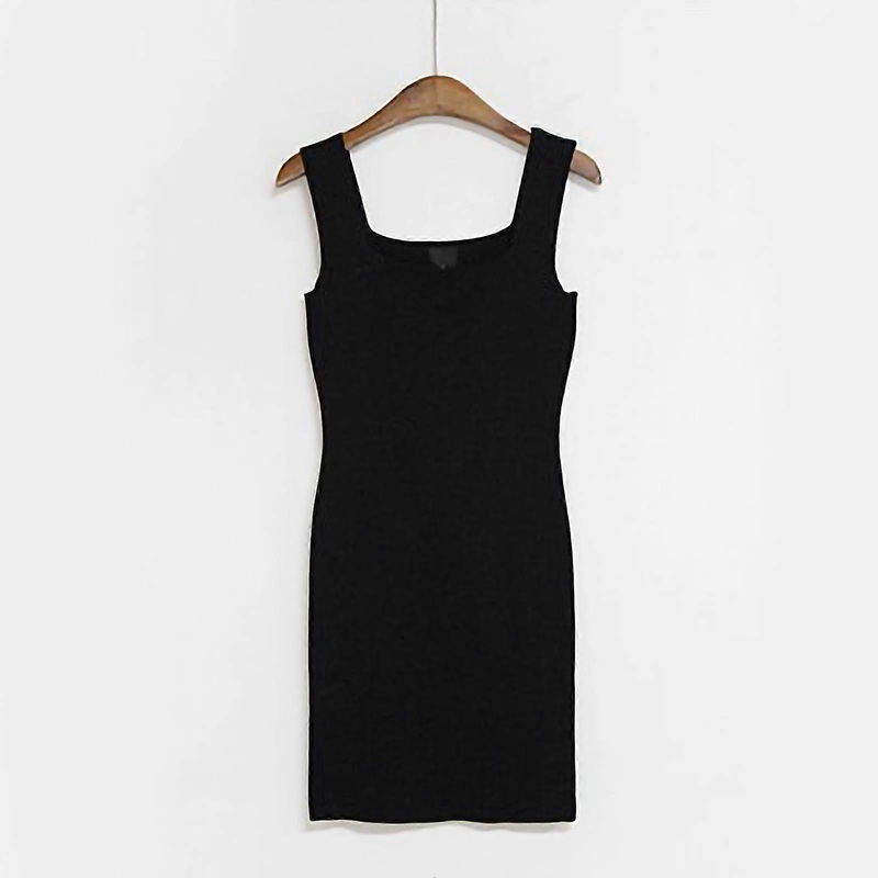Fashionable Spaghetti Strap Dress Cotton Bodycon Dress One Piece Dress for WomenBlack Free Size_-sy_-sy | Fruugo SG