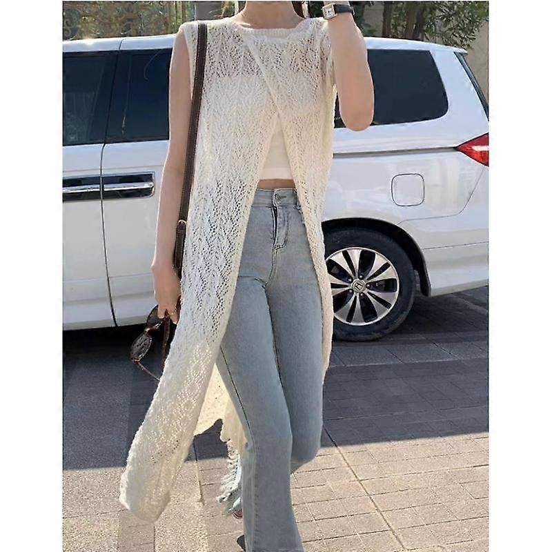 Sleeveless Dress for Women 2024  Summer Thin Robe Femme Hollow Out Loose See Throught Dresses Vestidos De Mujer Fashion | Fruugo SG