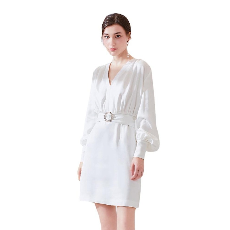 Women Girls Dress Trendy Design   Lantern Sleeve Belted Skirt | Fruugo SG