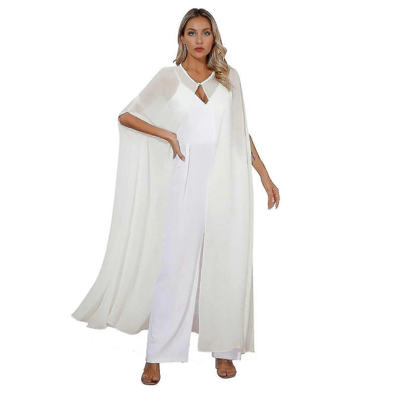 Womens Chiffon Capes Cloak Open Front One Button Woman’s Long Cape Woman’s Solid Color Bolero for Ev | Fruugo SG