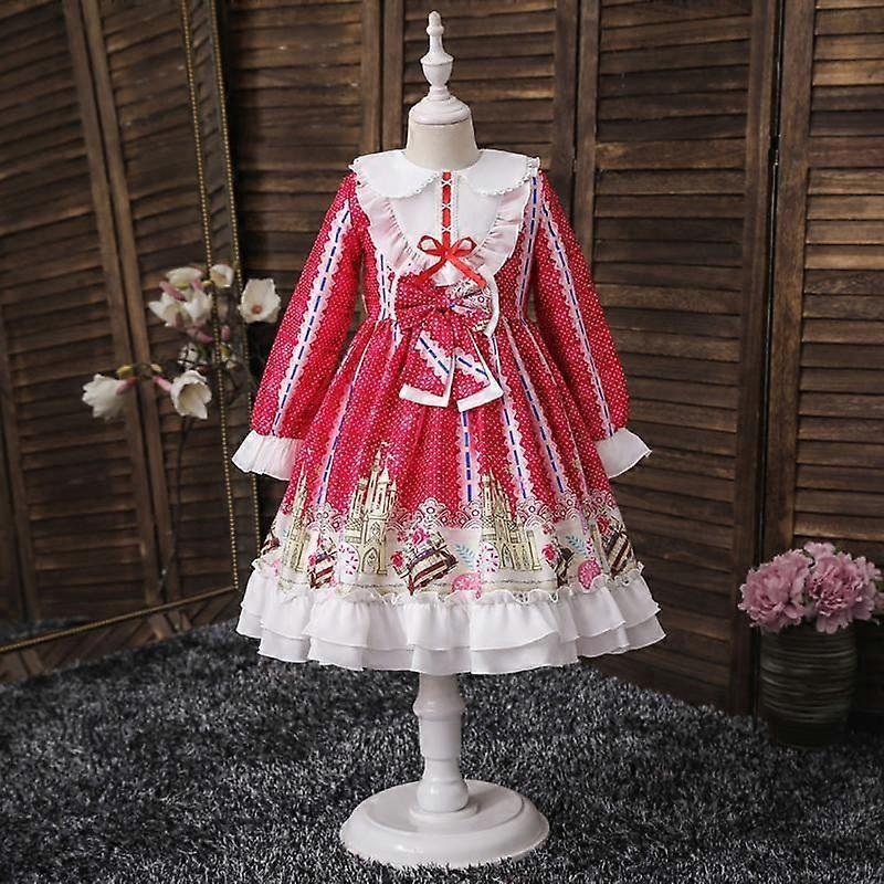 Cute Women’s Lolita Dress Flouncing Lace Trim Japanese Harajuku Long Sleeves Doll Dress Fairy Western Year Dress Dropship | Fruugo SG