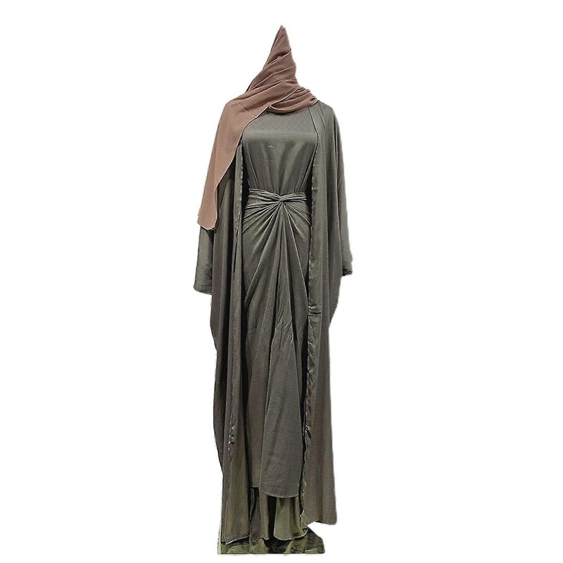 Abaya Dubai Turkey Muslim Hijab Dress Open Robe Set Kaftan Islam Clothing African Maxi Dress for Women Musulman De Mode  Brown with turban S | Fruugo SG