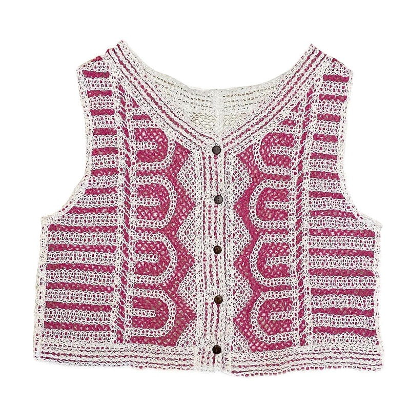 Crochet Vest for Jacket Waistcoat for Women Hollow Out Knit Geometric Pattern Vintage Sleeveless Button Cropped Cardigan  A | Fruugo SG