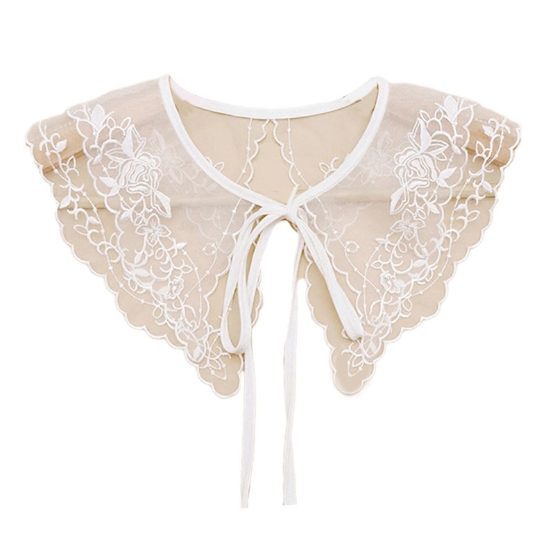 False Collar Dickey Collar Detachable Collar Easy To Wear Women Embroidery Collar Venise Lace Up Neckline  White | Fruugo SG