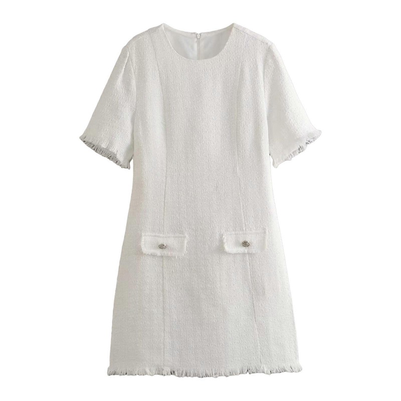 Fashionable and Trendy Dress Short Sleeve Dresses Show Your Fashion Taste for Women and Girls  White XS | Fruugo SG