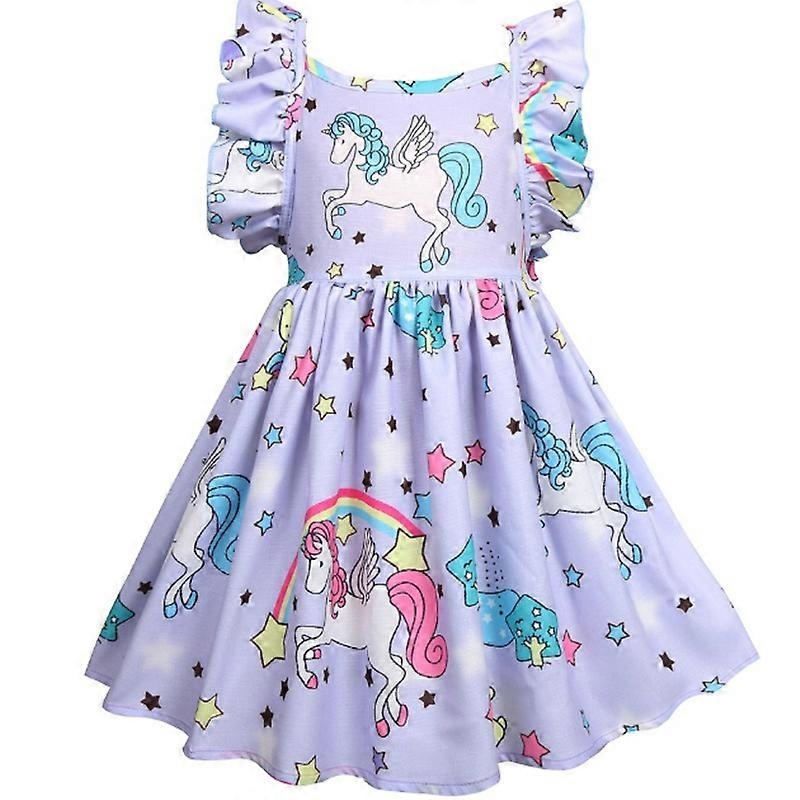 Kids Girl Unicorn Princess Skater Dress Birthday Party Swing A-Line Dresses | Fruugo SG