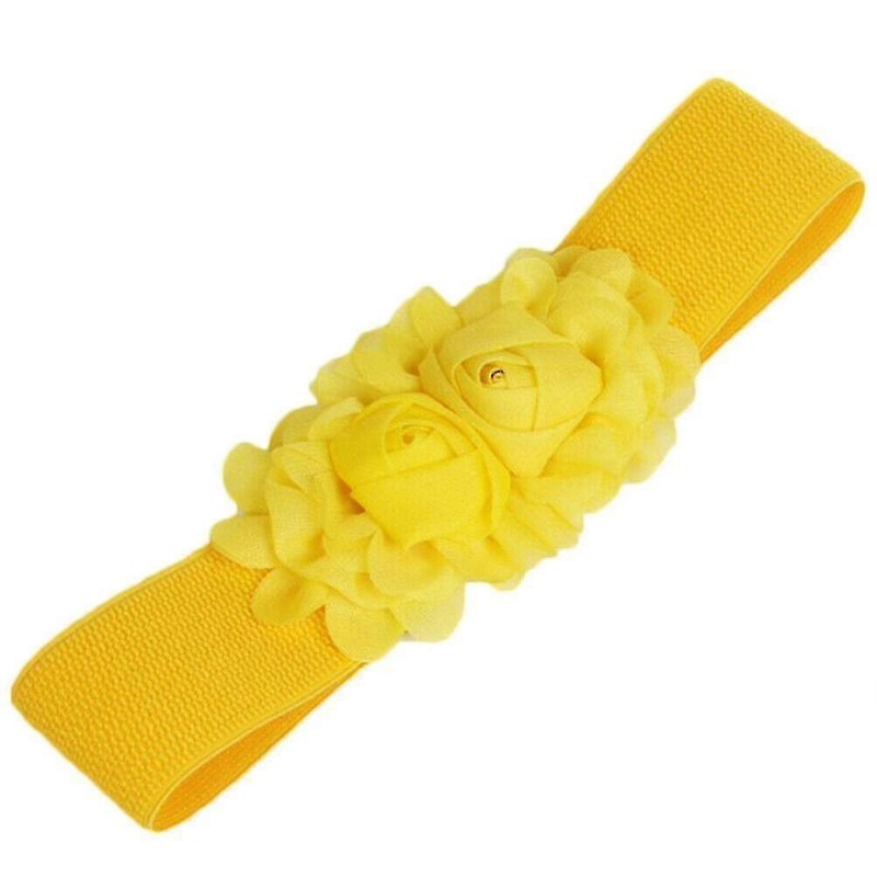 Ladies Womens Belt Stretch Elasticated Waist Belt Dress Wide Flower Chiffon Uk | Fruugo SG