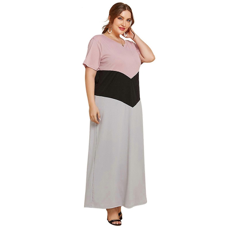 Simple Summer Midi Dress Women Casual Beach Short Sleeve O-neck Loose Dress Skin-friendly for Daily Party Home Outdoor  Pink XXXL | Fruugo SG