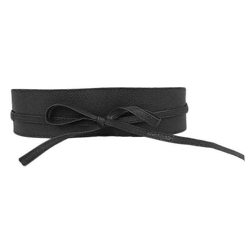 Women Soft Faux Leather Solid Color Waist Belt Bow Tie Wide Wrap Around Boho Corset Vintage Elegant Bodice Waistband for Dress | Fruugo SG