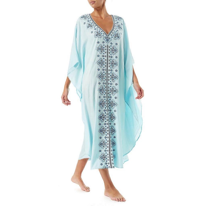 Womens Long Batwing Sleeves Kaftans Swimsuit Cover Up Ethnic Vintage Floral Prin | Fruugo SG