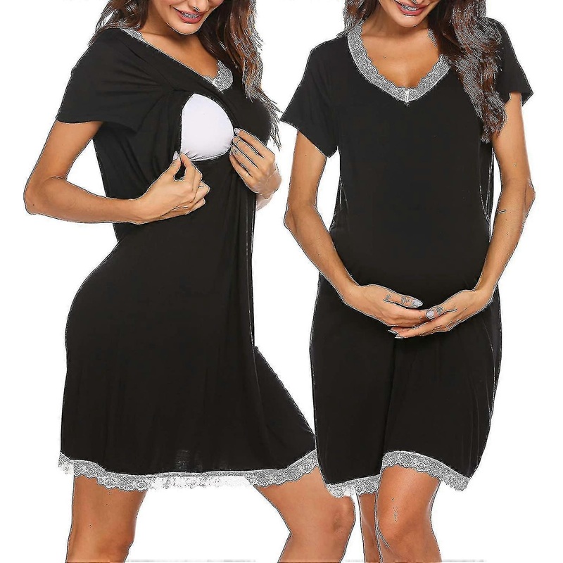 3 In 1 Delivery/labor/nursing Nightgown Soft Maternity Hospital Dress -zz | Fruugo SG