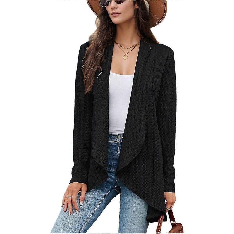 Casual Knit Cardigan Black XL | Fruugo SG