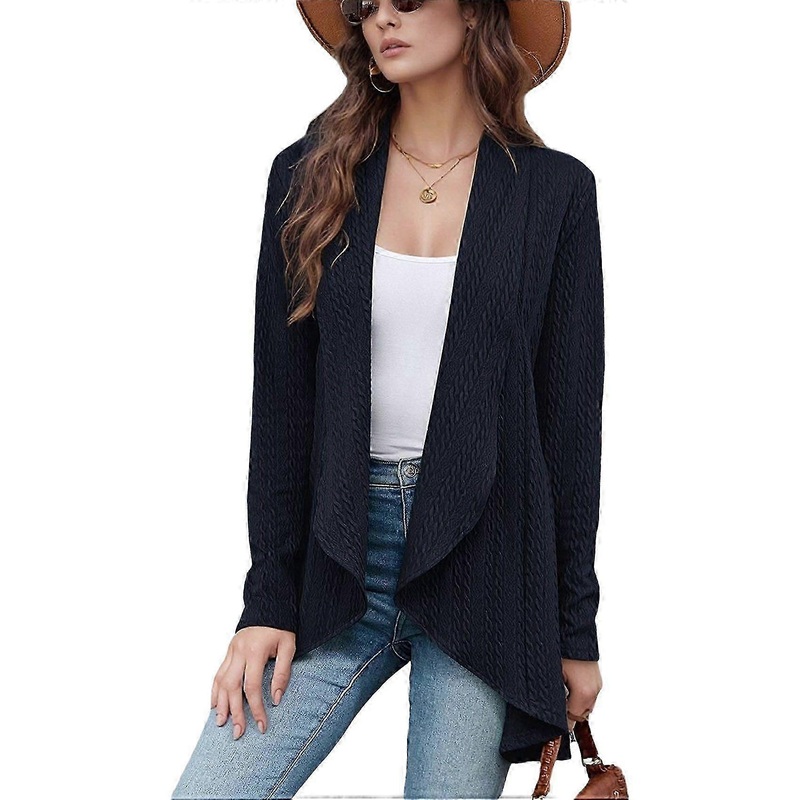 Casual Knit Cardigan Navy Blue XL | Fruugo SG
