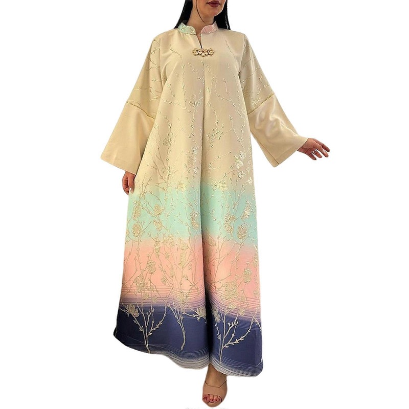 Women Kaftan Dress Robe Dress Full Length Islamic Robe Dress Prayer Dress Embroidered Kaftan Dress  apricot S | Fruugo SG